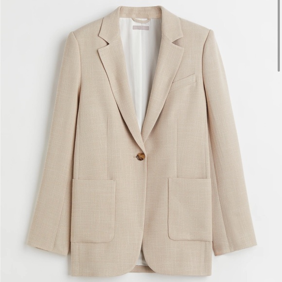 Relaxed fit beige textured blazer bnwot size xs - Picture 1 of 6